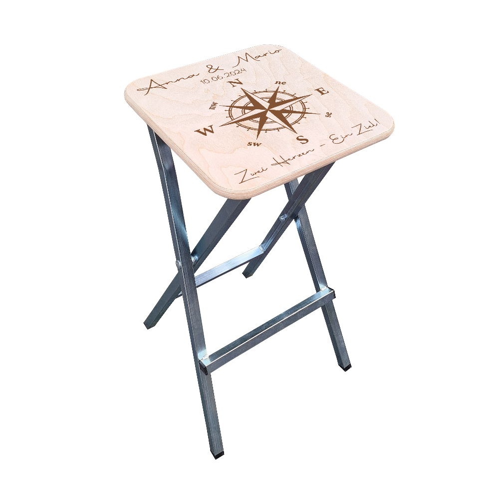 Hocker für Stehtische Sitzfläche 35 x 35 cm aus Birkenholz individuell gestaltbar