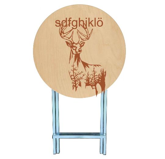 Premium Version Stehtisch Ø 80 cm Tischplatte aus Buchenholz individuell gestaltbar