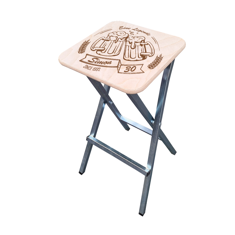 Hocker für Stehtische Sitzfläche 35 x 35 cm aus Birkenholz individuell gestaltbar