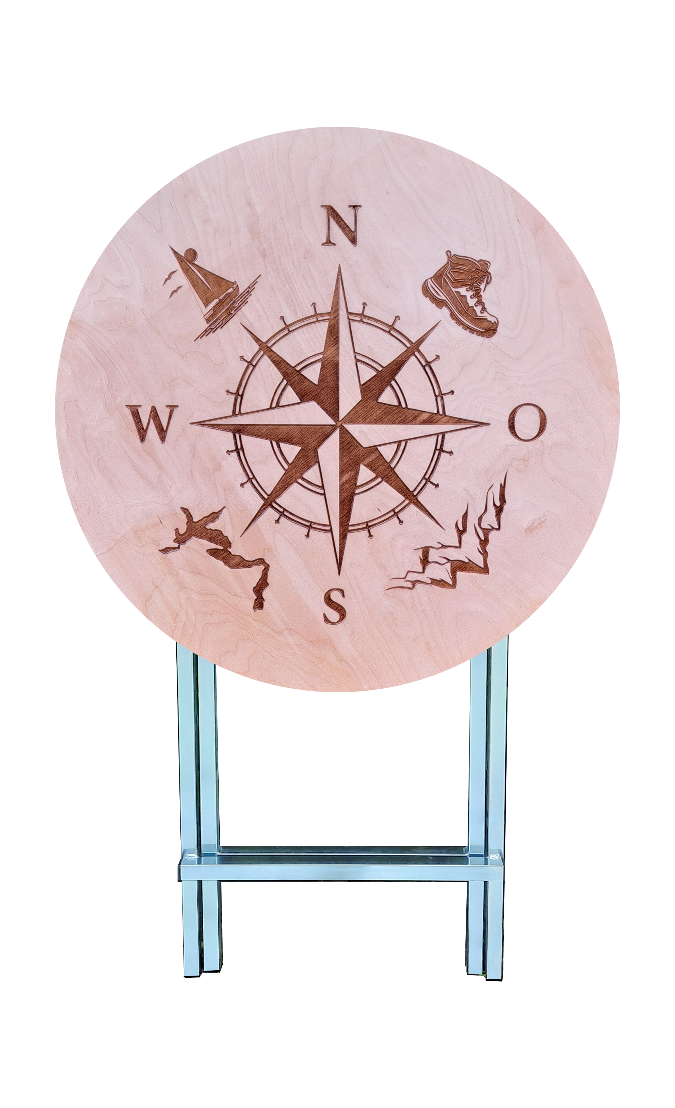 Stehtisch Ø 70 cm Tischplatte aus Birkenholz individuell gestaltbar