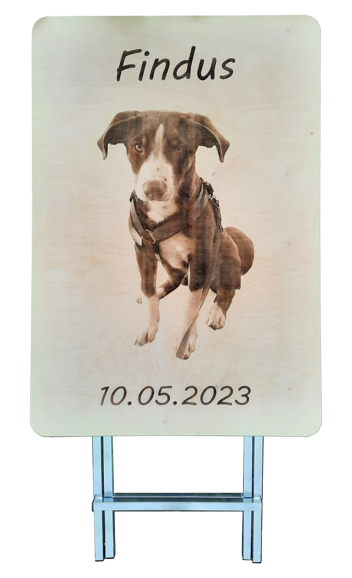 Stehtisch XXL 1,20 m x 80 cm Tischplatte aus Birkenholz individuell gestaltbar