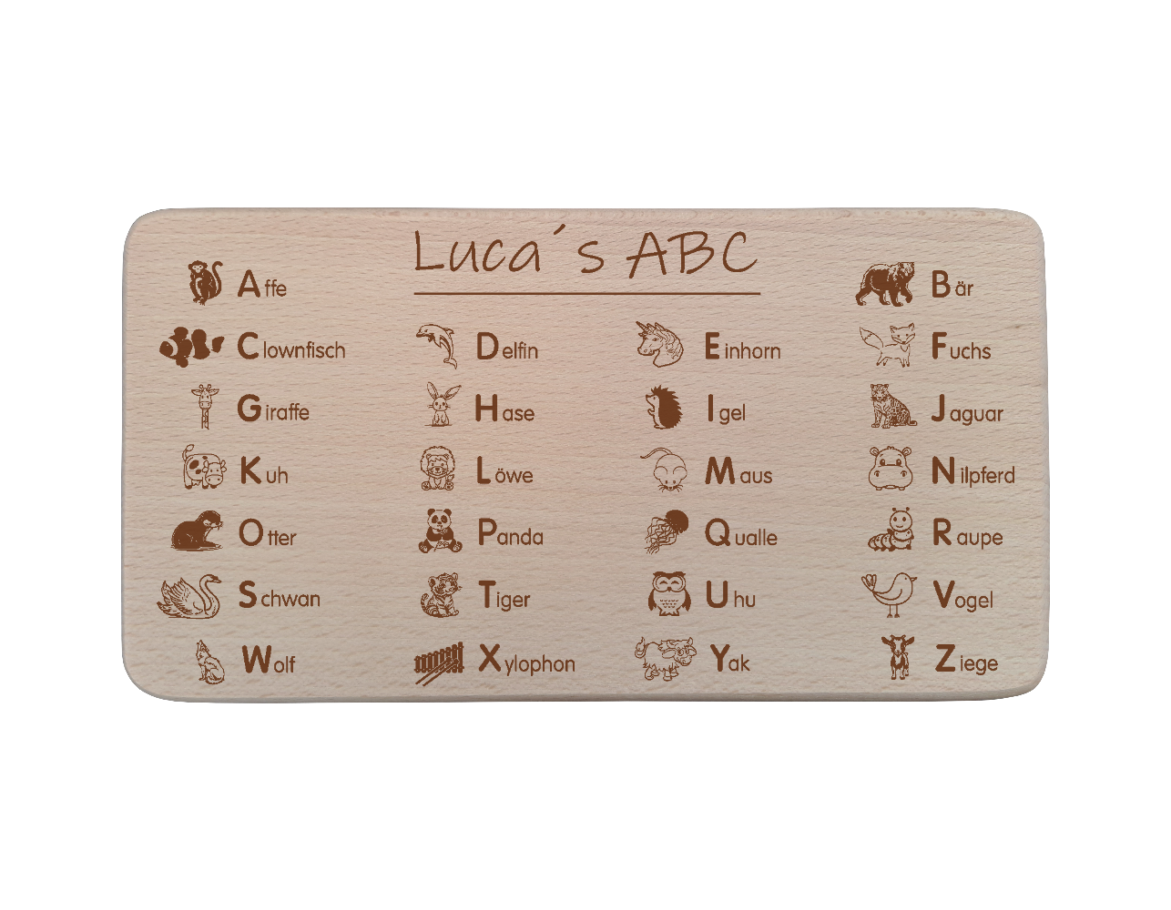 Buchenholz Frühstücksbrettchen 22 x 12 cm individuell gestaltbar
